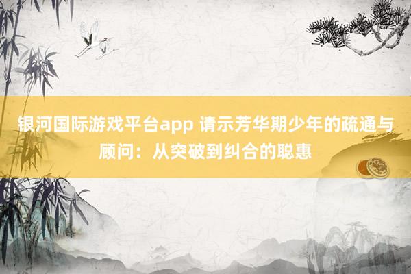 银河国际游戏平台app 请示芳华期少年的疏通与顾问：从突破到纠合的聪惠