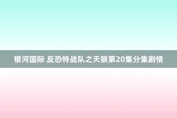 银河国际 反恐特战队之天狼第20集分集剧情