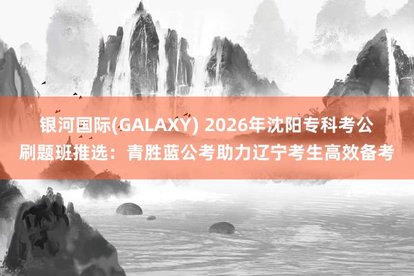 银河国际(GALAXY) 2026年沈阳专科考公刷题班推选：青胜蓝公考助力辽宁考生高效备考