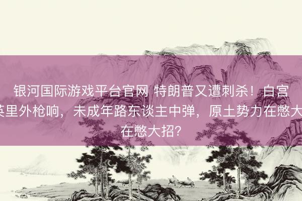 银河国际游戏平台官网 特朗普又遭刺杀！白宫一英里外枪响，未成年路东谈主中弹，原土势力在憋大招？