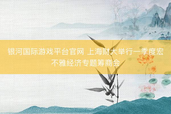 银河国际游戏平台官网 上海财大举行一季度宏不雅经济专题筹商会